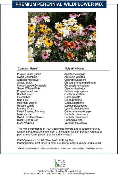 Bulk Wildflower Seed Shaker – Perennial Flower Seeds Mix to Plant Anywhere, by Geva Grow | 20