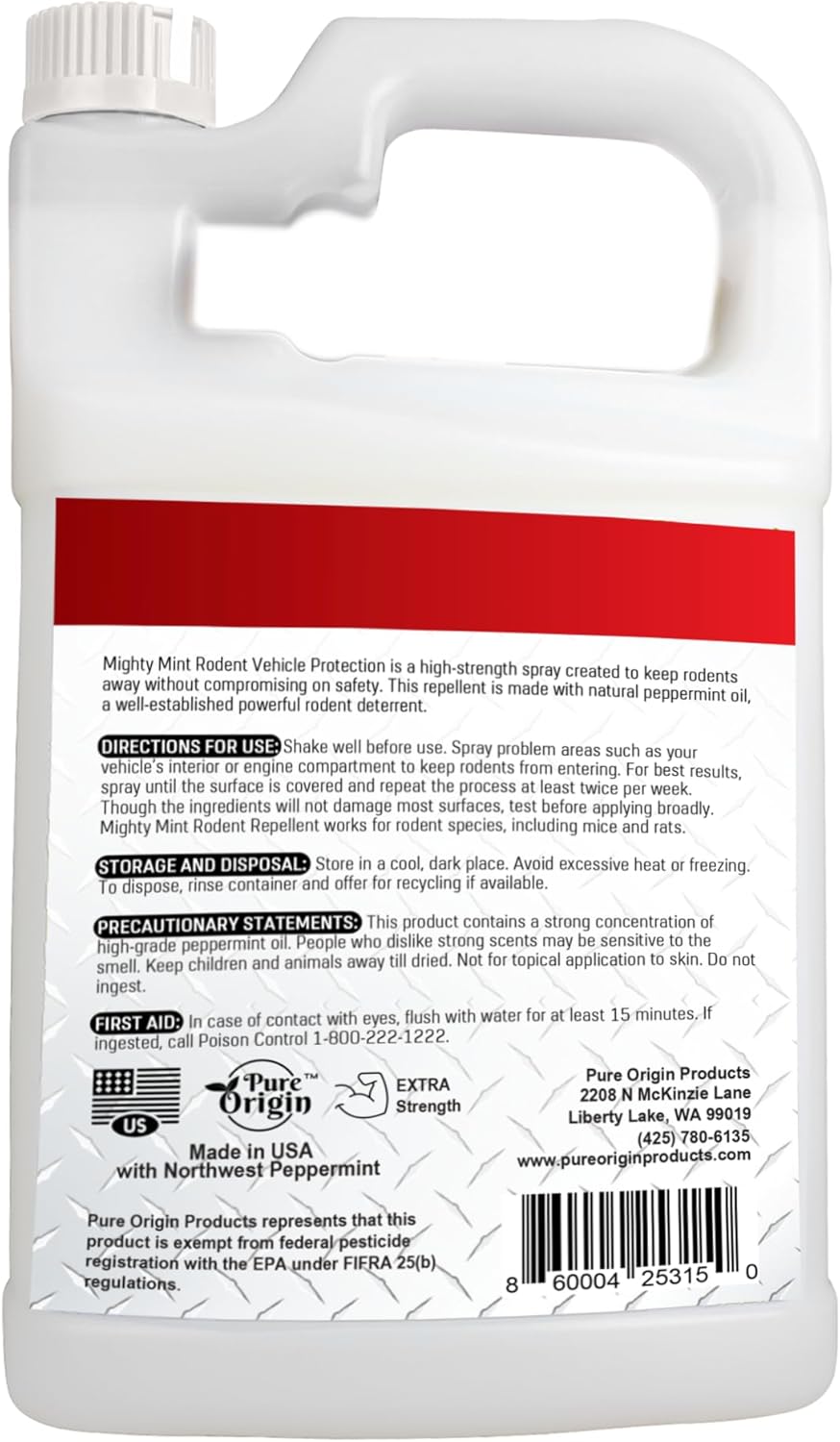 Mighty Mint Gallon (128 oz) Rodent Repellent Spray for Vehicle Engines and Interiors - Cars