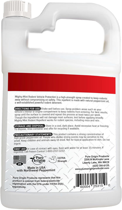Mighty Mint Gallon (128 oz) Rodent Repellent Spray for Vehicle Engines and Interiors - Cars