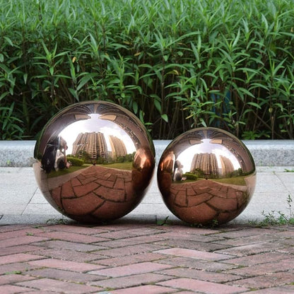 20cm/8 inch Diameter Gazing Globe Mirror Ball,Rose Gold Stainless Steel Polished Reflective Smooth