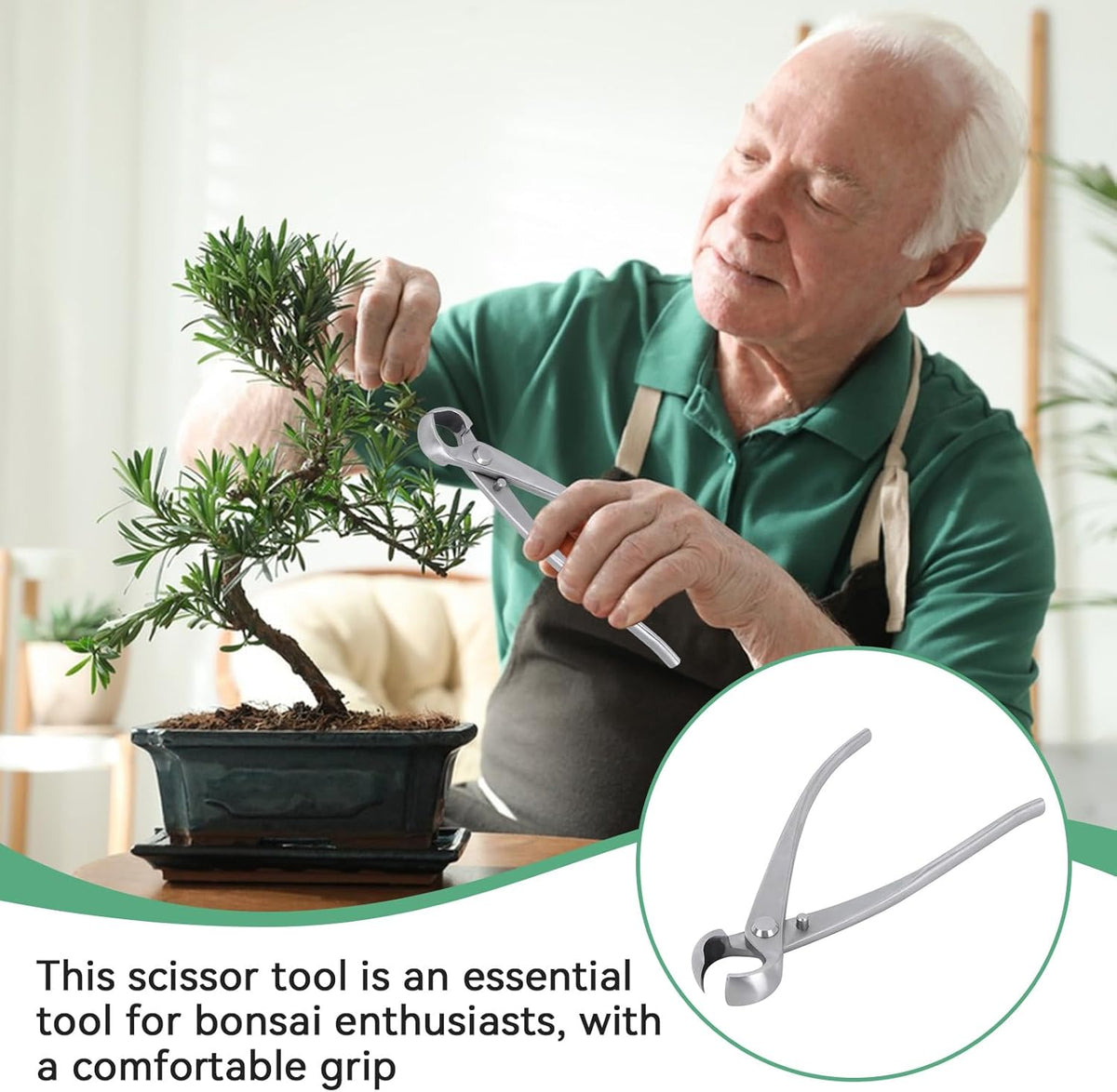 Bonsai Branch Cutter, 7in(180mm) Stainless Steel Concave Knob Cutter Tree Limb Cutter Bonsai