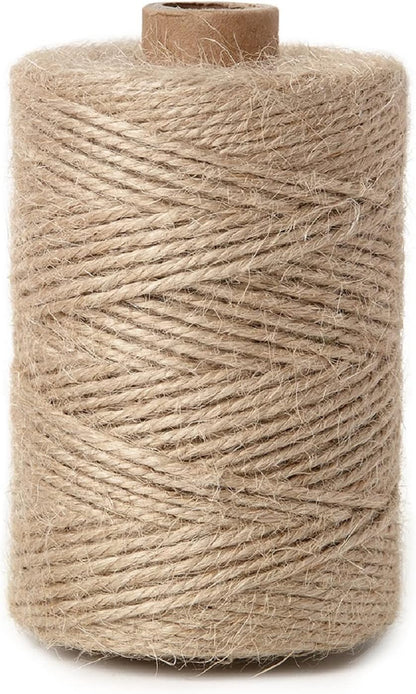 2mm 328 Feet Natural Jute Twine, for Crafts Gift, Craft Projects, Wrapping, Bundling, Packing