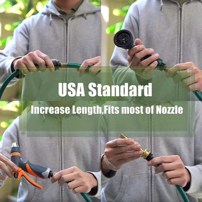 Garden Hose Leakproof for Gardener: 1/2” PVC Water Hoses with GHT Fittings - 25 FT No Kink and
