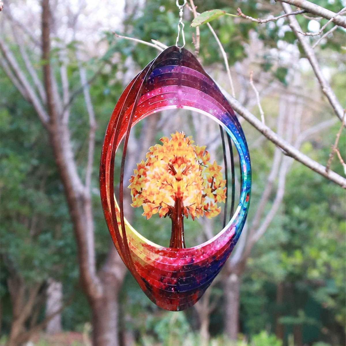 Spring Song Tree of Life 3D Kinetic Wind Spinner for Yard and Garden Stainless Steel Spinner Indoor