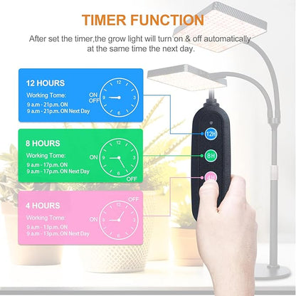 50W Table Top Grow Lights for Indoor Plants, Seed Starting, Bonsai with Timer Auto On/Off, 5000