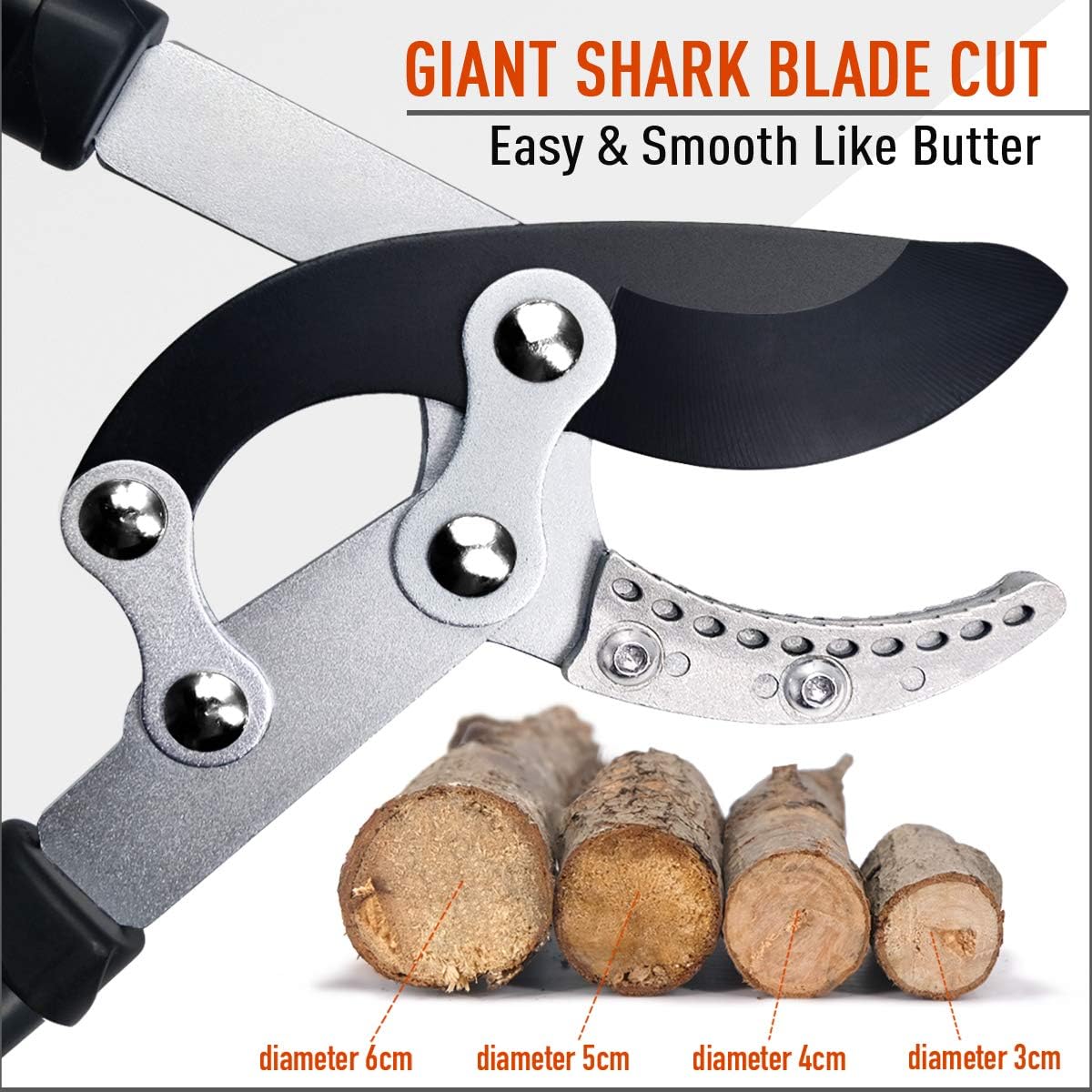 JARDINEER 3PCS Garden Shears Set, Include 30" Anvil Brach Cutter Loppers for Tree Trimming Heavy