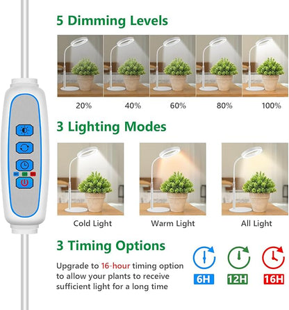 Grow Lights for Indoor Plants, 80 LED Full Spectrum Desk Plant Light for Growing Small Plant