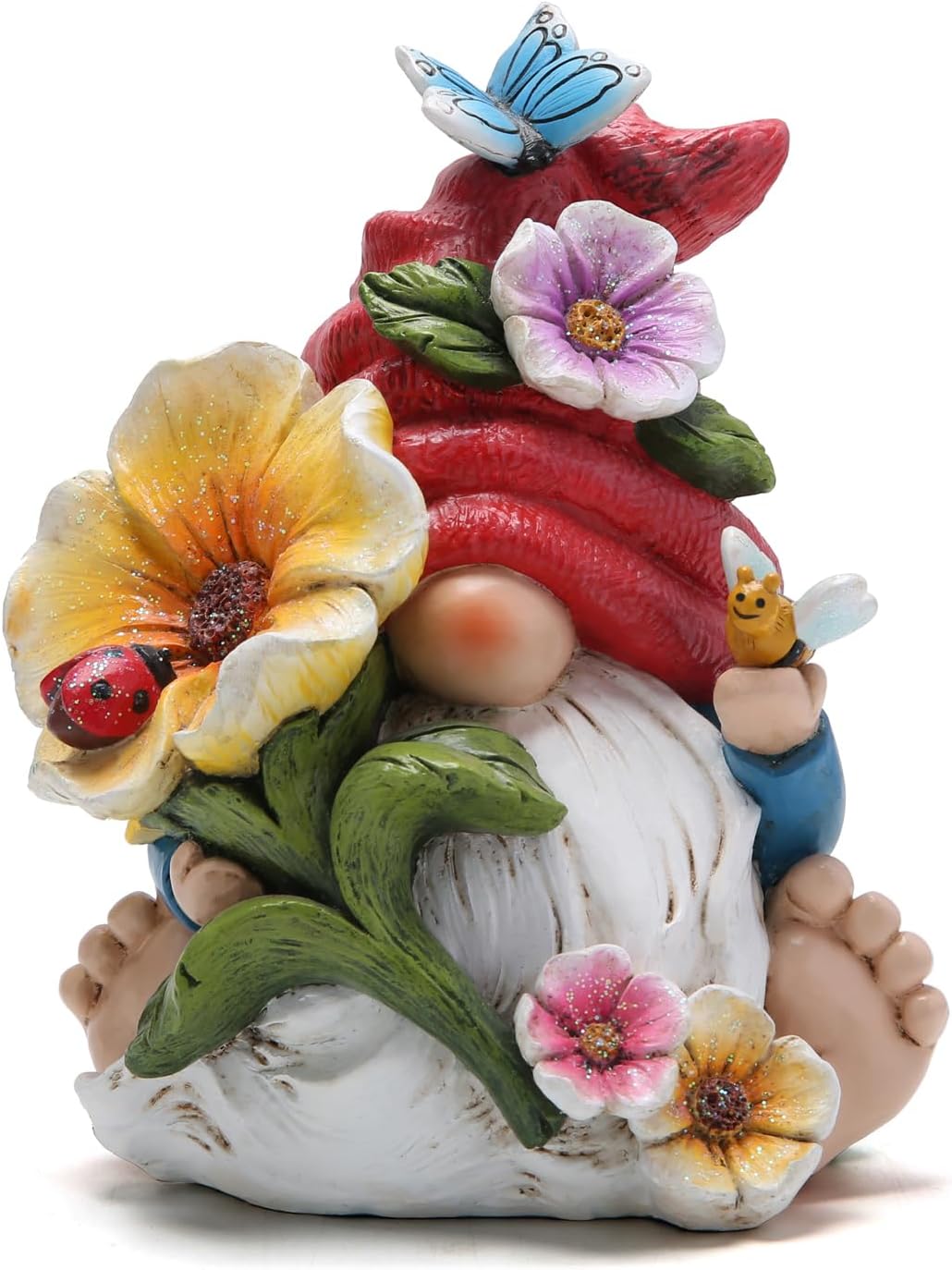 Hodao Gnome Figurine Decorations Indoor Home Decor Butterfly Bee Seven Star Ladybug - Dancing