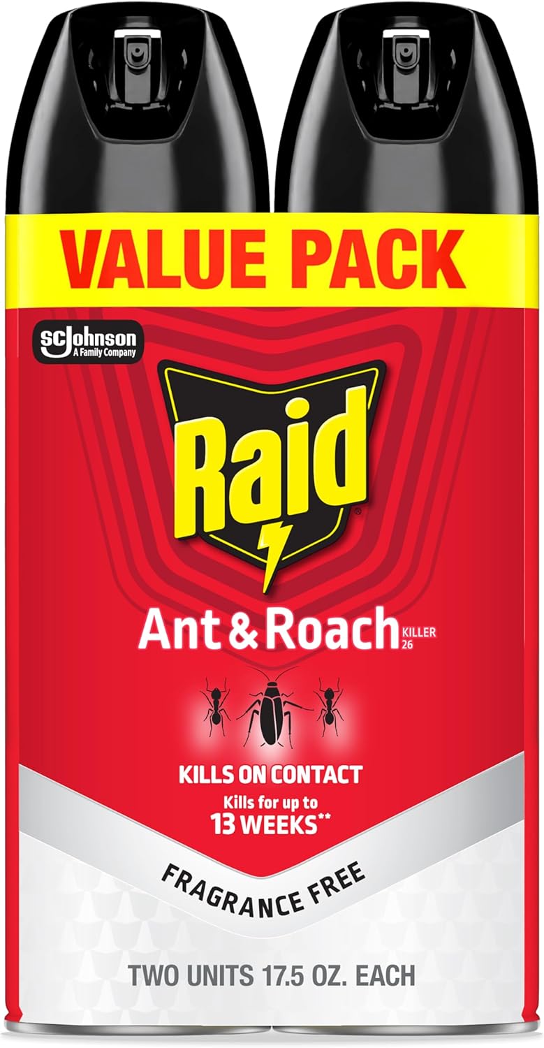 Raid Ant & Roach Killer 26, Fragrance Free Bug Killer for Home Use, Kills Bugs on Contact, 17.5 Oz