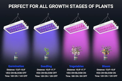 2024 Upgraded BW2000 LED Grow Lights Double Chips Full Spectrum with 10ft Cable for Greenhouse and