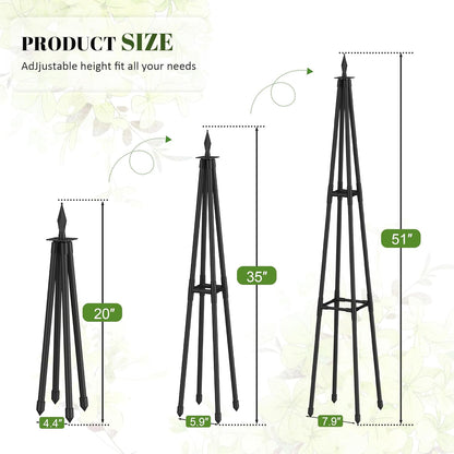 4 Ft obelisk trellis for Climbing Plants outdoor,4 Ft garden trellis with Extra Thickened