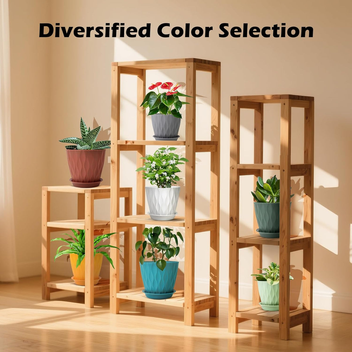 GARDIFE 7/6.5/6/5.5/5/4.5/4 inch Plant Pots, 7 Pack Flower Pots Indoor Outdoor, Planters with