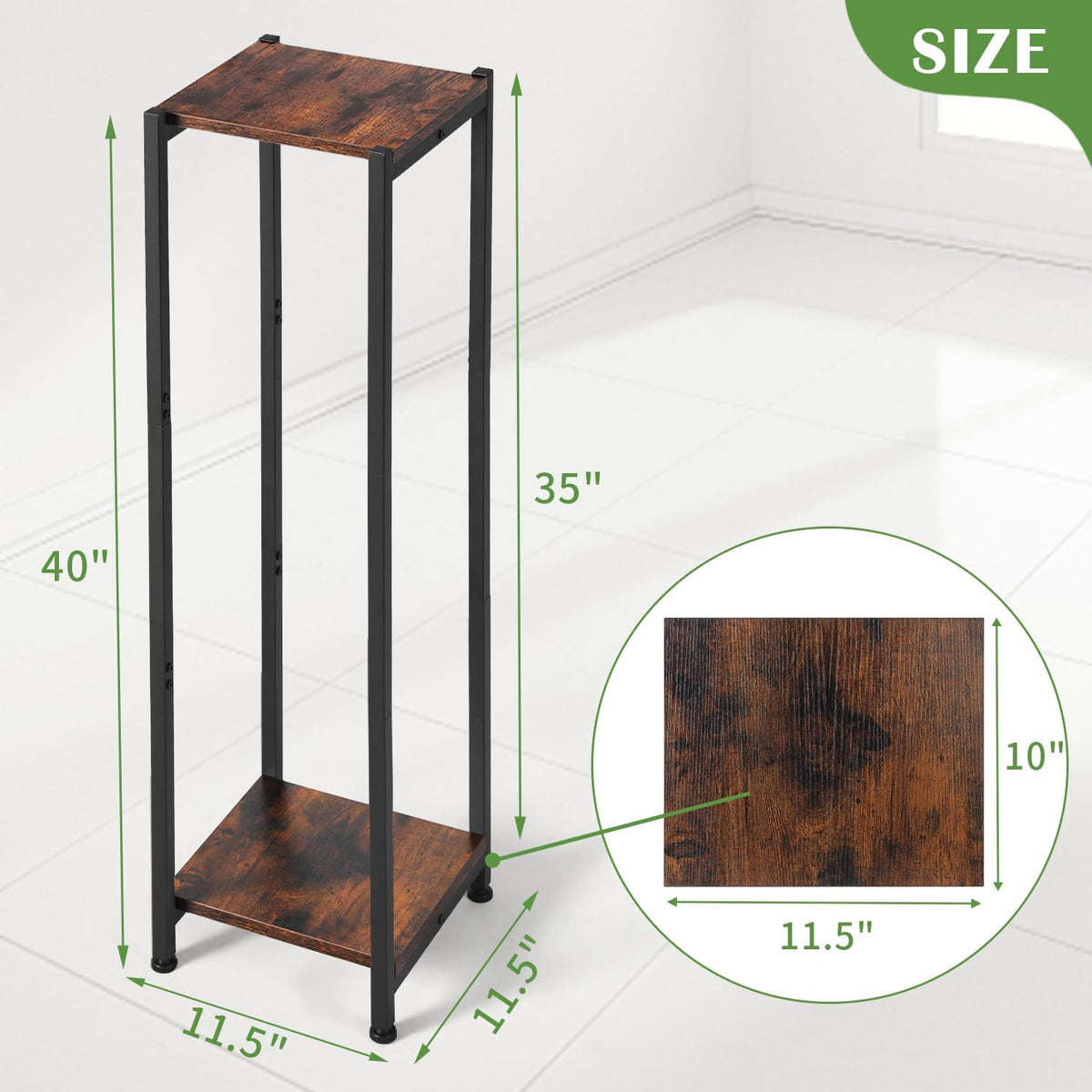 Extra Tall Plant Stand Indoor,40 Inch Plant Stands,2 Tier Metal Plant Stand with Heavy Duty
