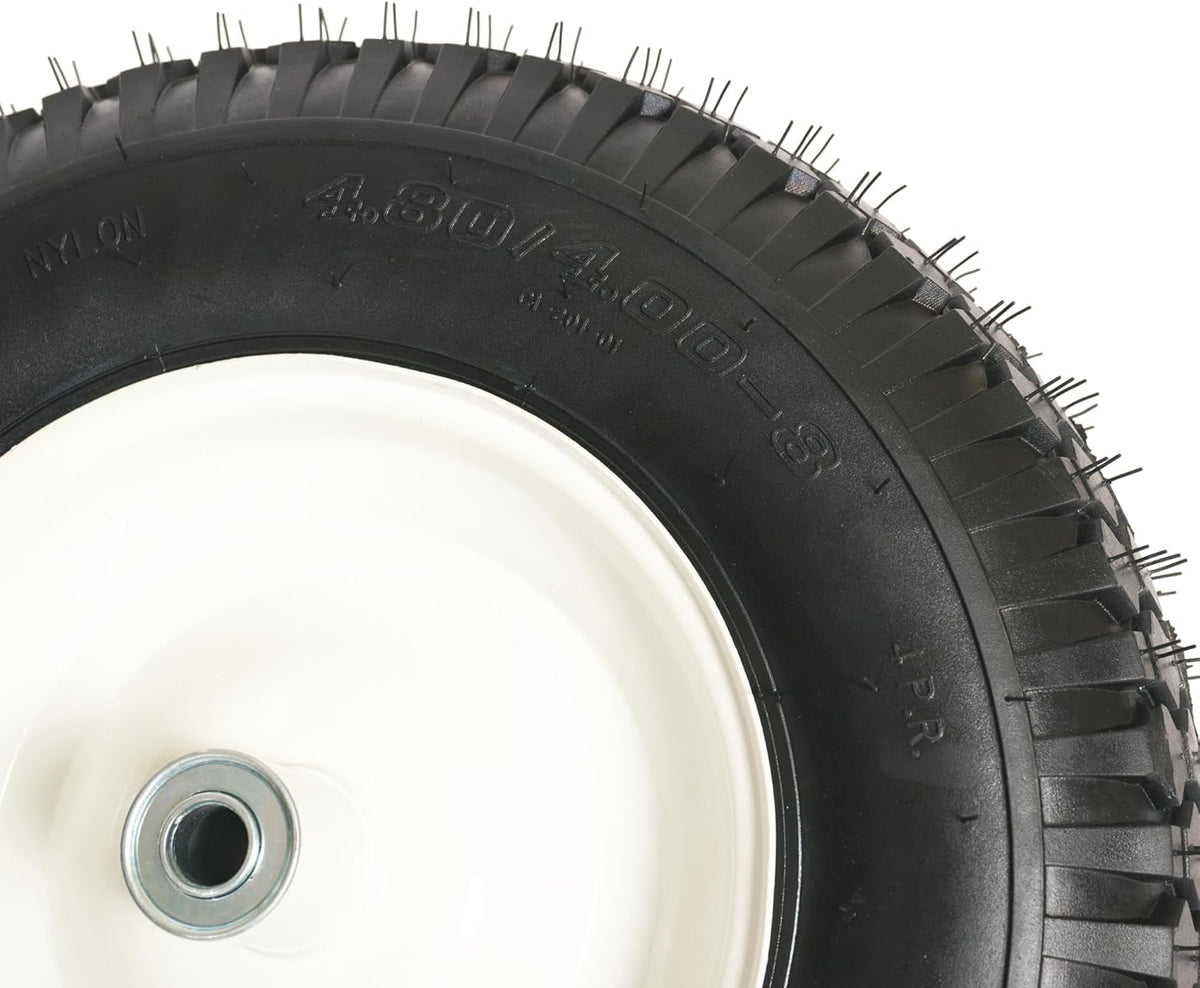 SCENIC ROAD Wheelbarrow Replacement Tire, 16" Wheel with Bearing and Grease Fitting, 4-Ply Knobby