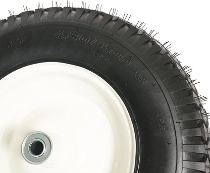 SCENIC ROAD Wheelbarrow Replacement Tire, 16" Wheel with Bearing and Grease Fitting, 4-Ply Knobby