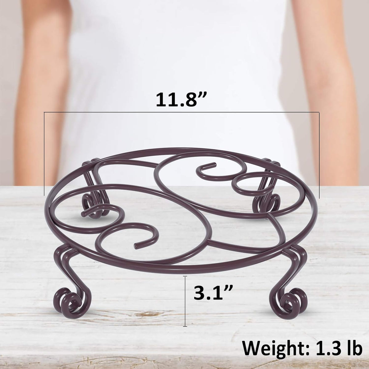 Yimobra Original Patented Plant Stand for Flower Pot Heavy Duty Potted Holder Indoor Outdoor, Metal