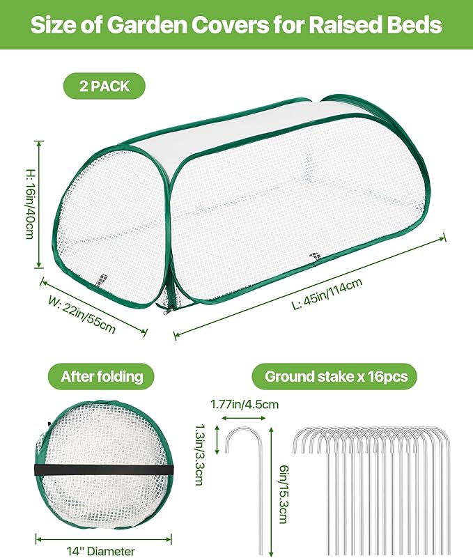 Garden Covers for Raised Beds, Plant Greenhouse Cover for Raised Garden Bed, Freeze Protection