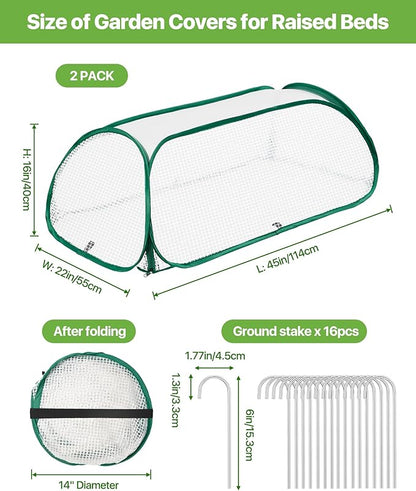 Garden Covers for Raised Beds, Plant Greenhouse Cover for Raised Garden Bed, Freeze Protection