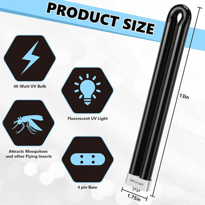 Bug Zapper Replacement Bulbs, 40w Black Light Bulb Compatible with Black Flag Bug Zapper Model