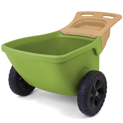 Simplay3 Easy Haul Durable Wheelbarrow with Garden Tool Storage Tray - Large Easy Turn Wheels