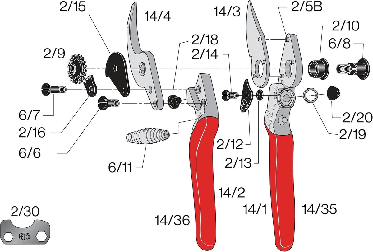 Felco F 14 Pruning Shears – 7.1" Garden Clippers for Small Hands with Bypass & Anvil Blades | Hand