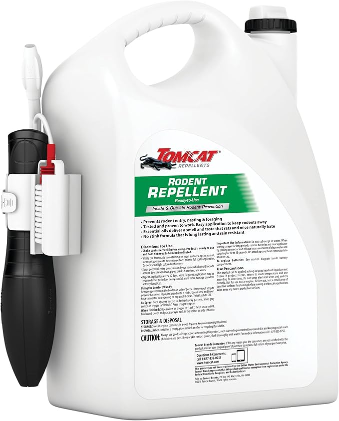 Tomcat Rodent Repellent for Indoor and Outdoor Mouse and Rat Prevention, Ready-to-Use, 1 gal.