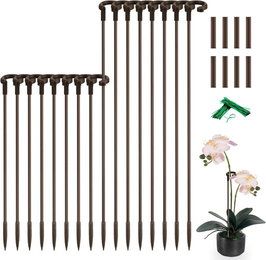 Invisible Orchid Sticks 17 inch &11 inch SupKing 16Pcs Plant Stakes with Clips for Support Small