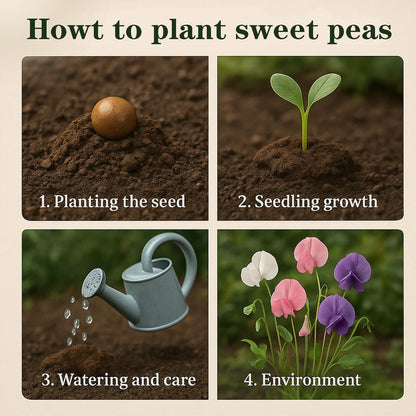 600+ Count Sweet Pea Seeds – Fragrant Flower Seeds, Easy to Grow with High Germination, Colorful