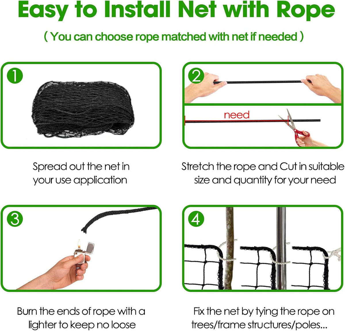 Baseball Softball Backstop Nets, Heavy Duty Sports Netting Barrier #18 Baseball Netting