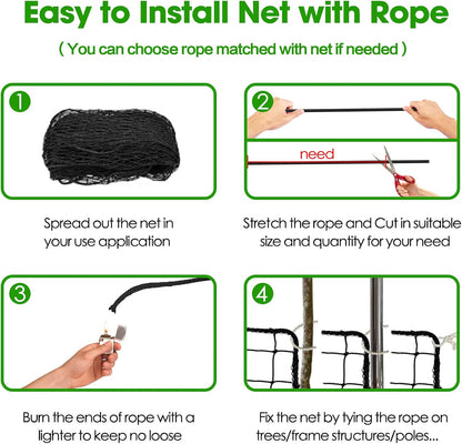 Baseball Softball Backstop Nets, Heavy Duty Sports Netting Barrier #18 Baseball Netting