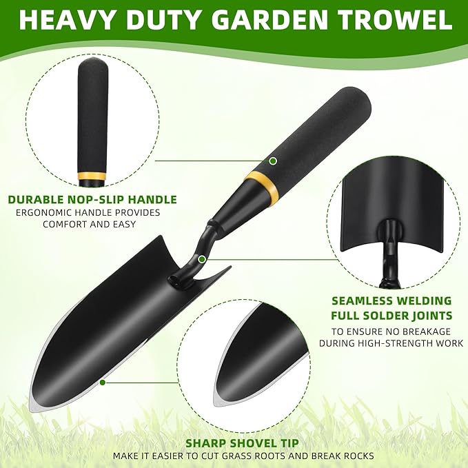 8 Garden Trowel Heavy Duty Garden Hand Shovel Tool Carbon Steel Trowel for Digging Metal Hand
