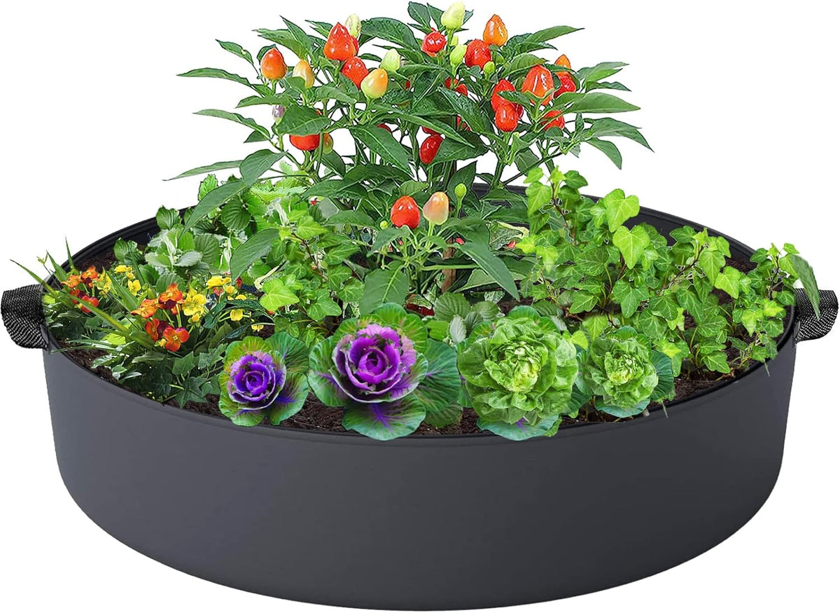 15 Gallon Plant Grow Bags, Round Fabric Raised Garden Beds Planter Pots with 2 Handles,Durable