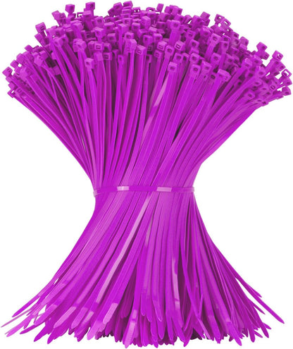 12 Inch Zip Ties Purple 1000 PCS, 50 Lbs- Heavy Duty Tensile Strength, Nylon PA66 UV Resistant