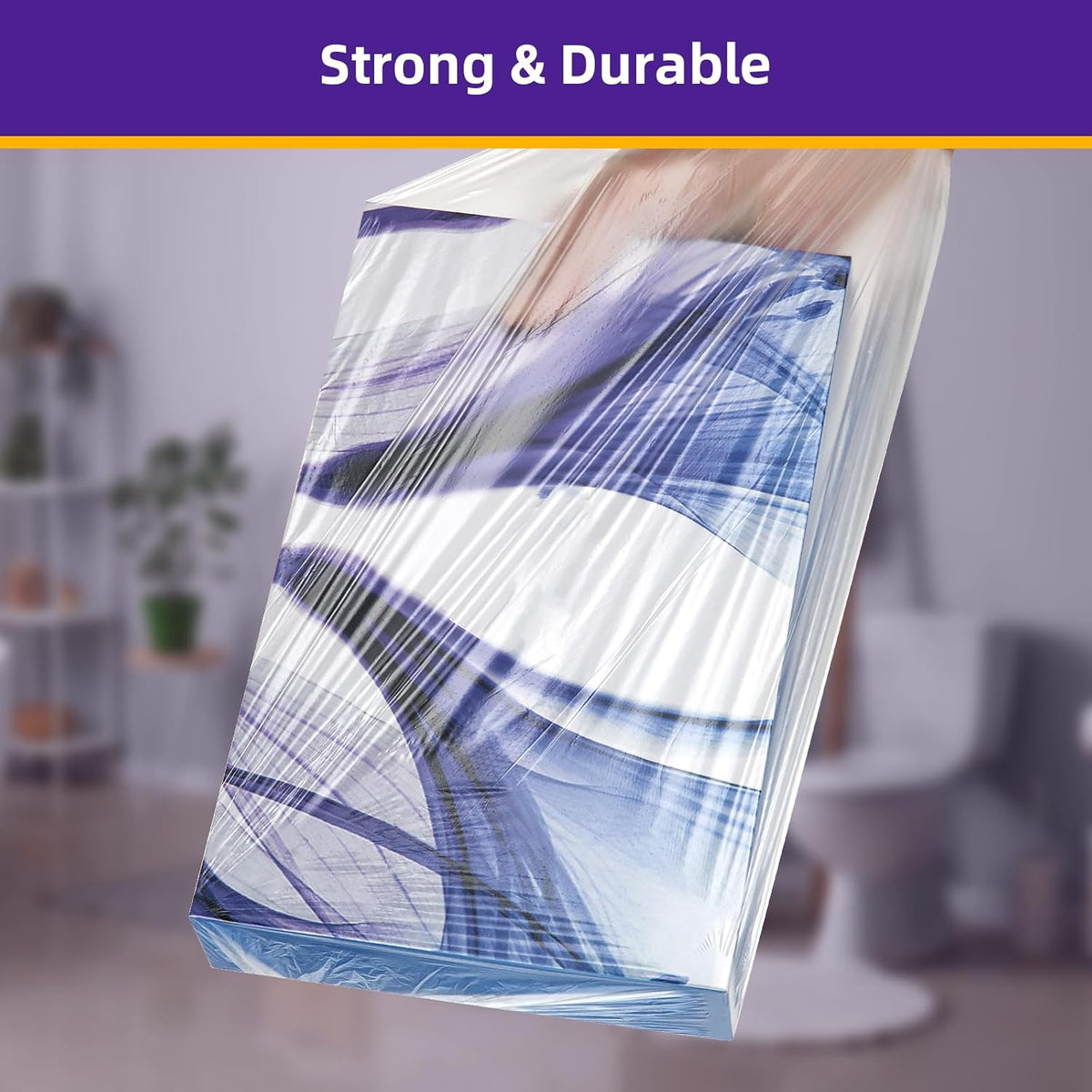 Bathroom Trash-Bags 5-Gallon Garbage Bag - Strong Unscented Clear White Plastic Unscented 160