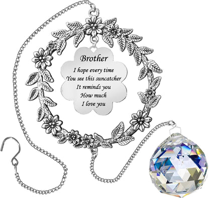 Suncatcher Gifts for Brother,Valentines Birthday Gifts for Brother, Sun Catcher for Christmas