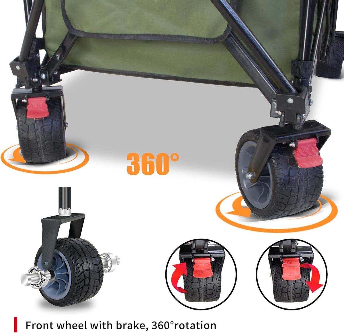 TMZ Collapsible Wagon 445L Extra Large Outdoor Utility Cart, Heavy Duty Carts Foldable with