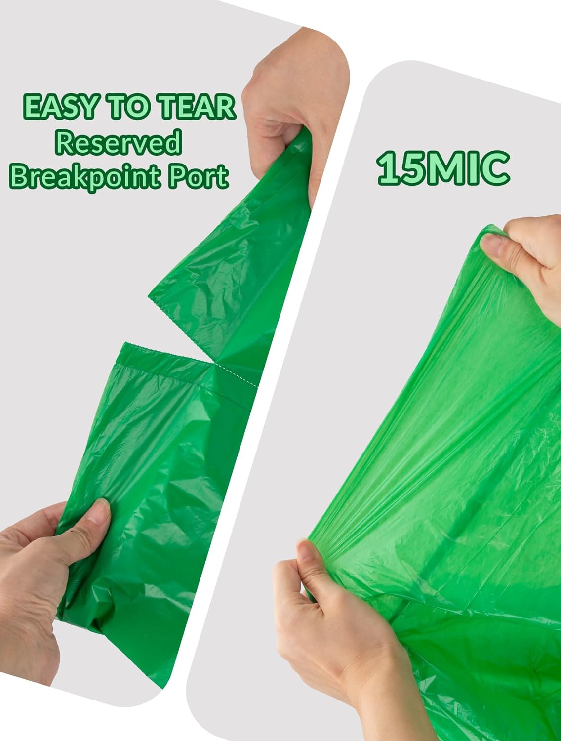 400 Count 100% Biodegradable and Compostable Trash Bags, 13-16 Gallon, 15 Microns, 24x24 Inches