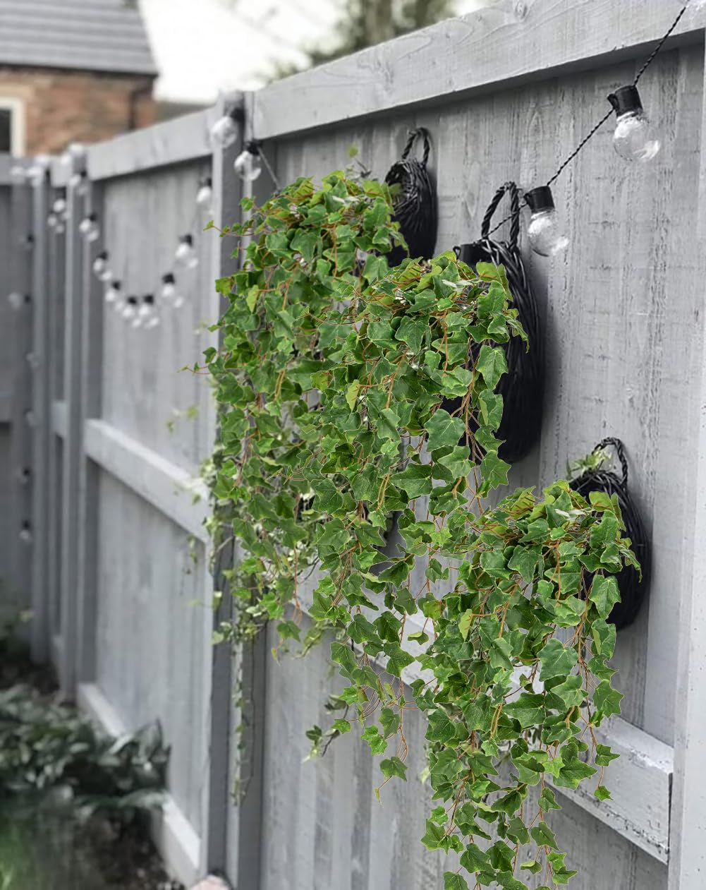 Hollyone Artificial Hanging Plants 35.4" Fake Ivy Vine Faux Ivy Leaves Fire and UV Resistant