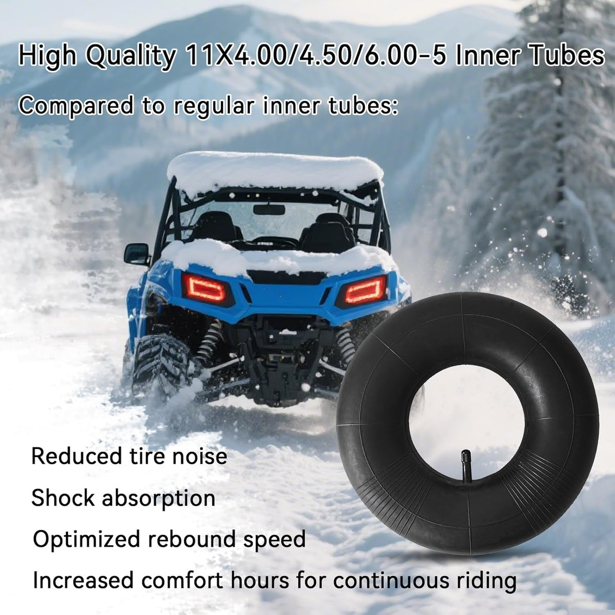 2 Pack 11x4.00-5 Inner Tube with TR-13 Valve Stem 11X4.00/4.50/6.00-5 Replacement Tire Tube for