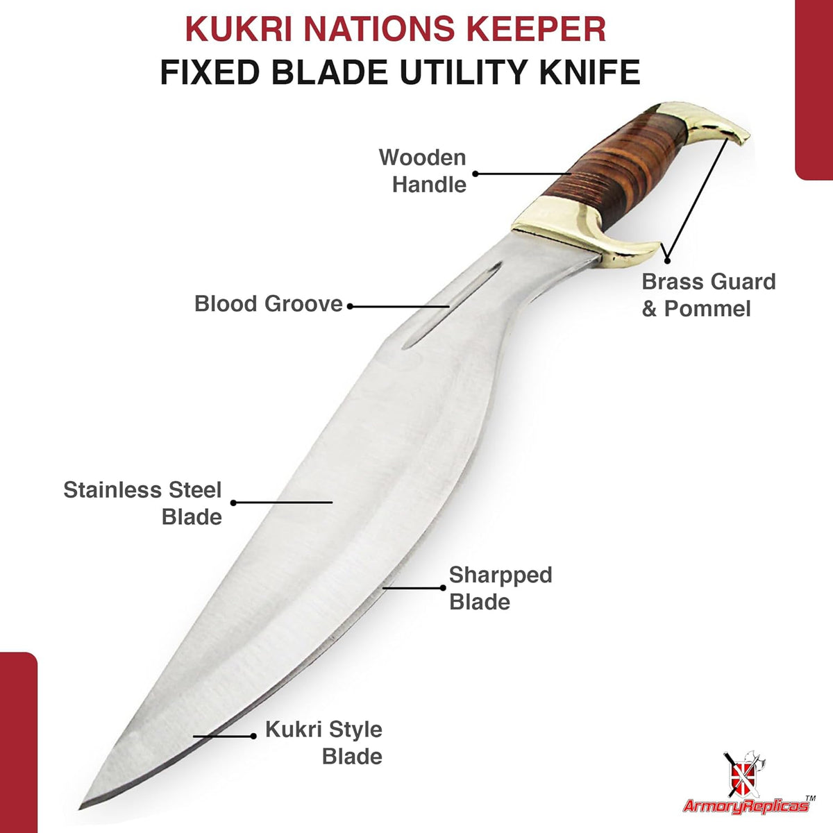 Armory Replicas Sovereign Nation Kukri Hunting Knife