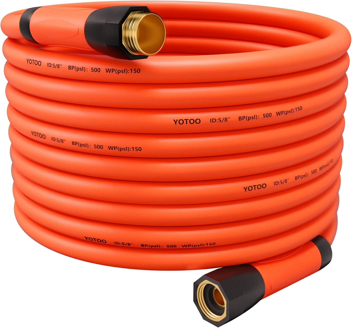YOTOO Heavy Duty Hybrid Garden Water Hose 5/8-Inch by 100-Feet 150 PSI Kink Resistant, Flexible