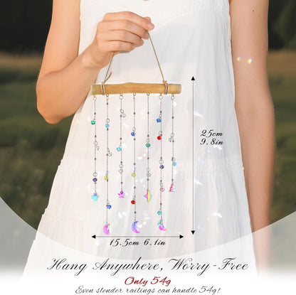 H&D HYALINE & DORA Crystal Sun Catcher Crystal Wind Chimes for Outside Rainbow Maker Suncatchers