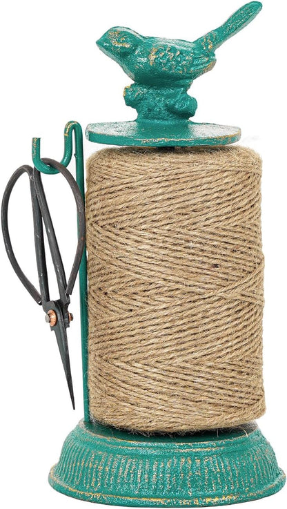 Sungmor Cast Iron Garden Twine Holder Set - 1300ft. Natural Jute Twine String & Rope Rack &
