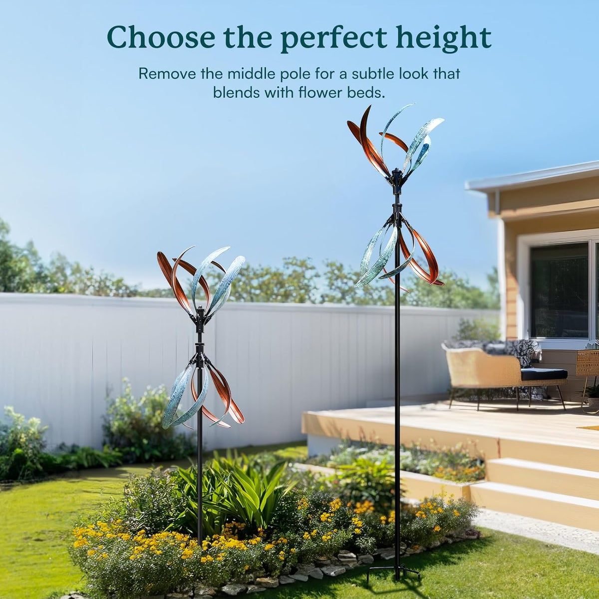 Wind Spinners Outdoor – Metal Large Wind Spinner with Stake for Yard and Garden, Garden Wind