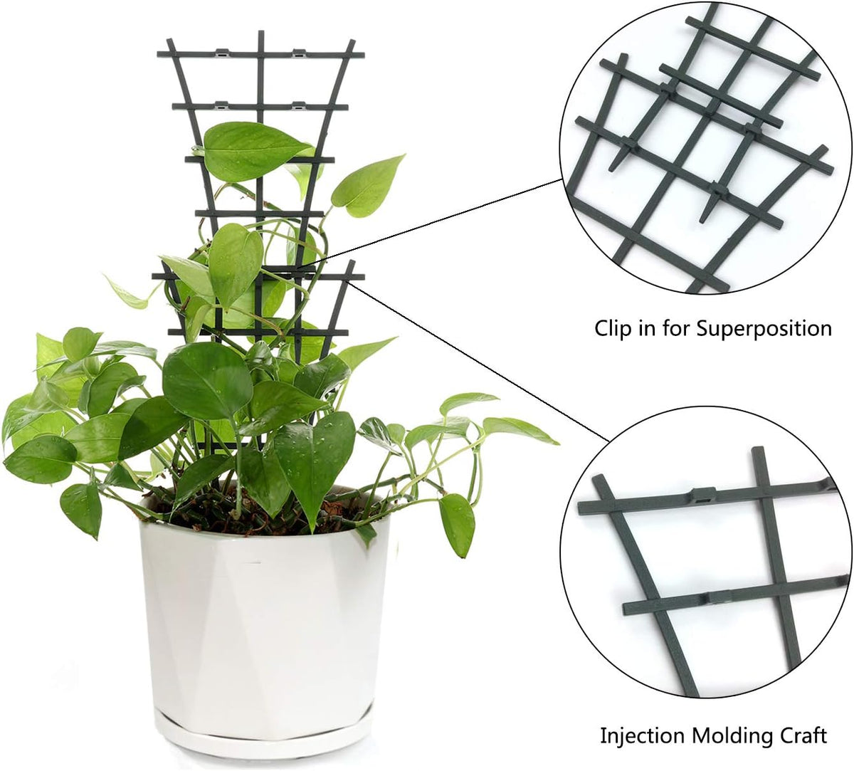 Plant Trellis Indoor, 6Pcs Stackable Plant Trellis for Climbing Plants Indoor, Small Plant Climbing