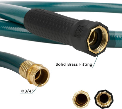 Worth Short Lead-in Green Garden Hose 5/8 in. x 12 ft. -Kink Free, No Leaking, Male/Female Fittings