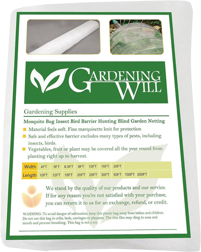 20Ft x 25Ft Mosquito Bug Insect Bird Fine Mesh Net Barrier Hunting Blind Garden Screen Netting for