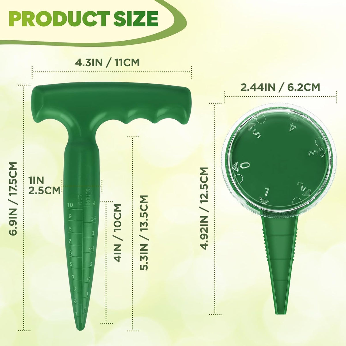 Seed Planter Tool, 6.9" Dibber Garden Tool, Plastic Dibbler Tools for Planting, Seed Dispenser