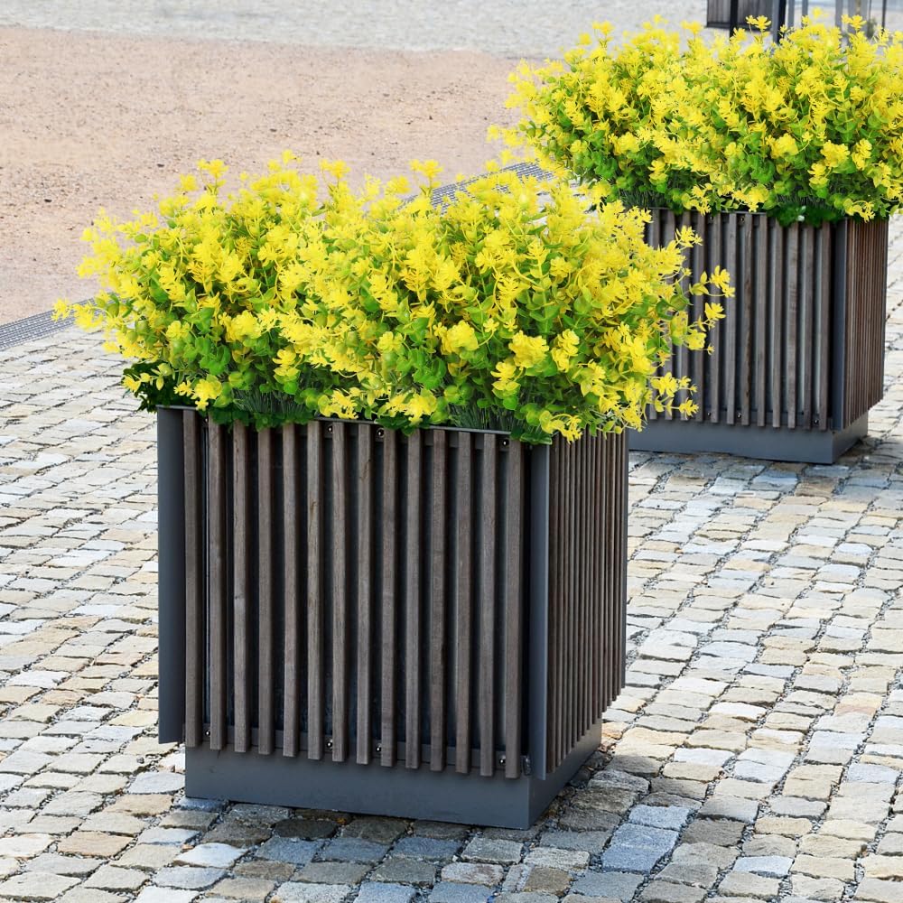 RECUTMS Spring Greenery 10 Bundles Artificial Fake Flowers, Artificial Boxwood Plants,Faux Outdoor