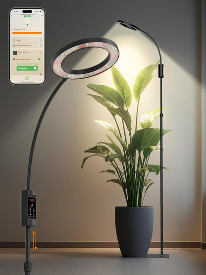 Smart Grow Lights for Indoor Plants,24W Plant Light with Auto-Timer,Full Spectrum LED Grow Light